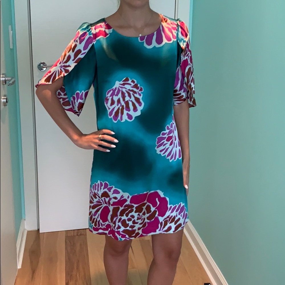 Tibi European 100% Silk Floral Dress
